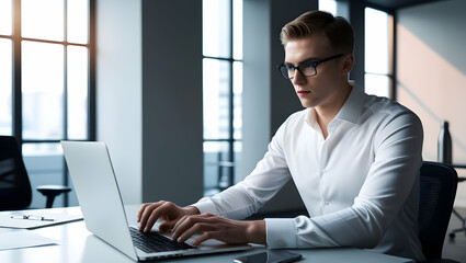 Poster - Focused Professional in Modern Office 