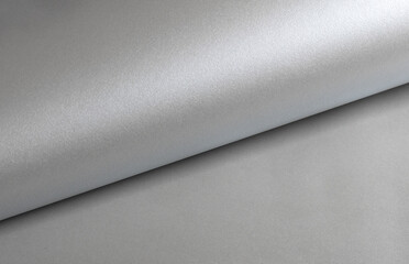 Poster - Gray shiny color paper background, smooth glowing shining silver aluminum texture, reflection