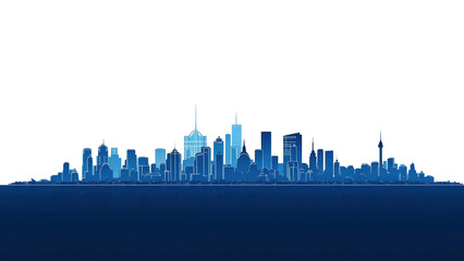 Sticker - PNG Skyline architecture silhouette landscape.