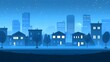 © Molang Visual - Nighttime Cityscape with Blue Sky and Stars
