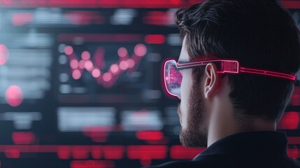 Poster - SEO expert, holographic search engine algorithms, futuristic control panel, neon-lit digital environment
