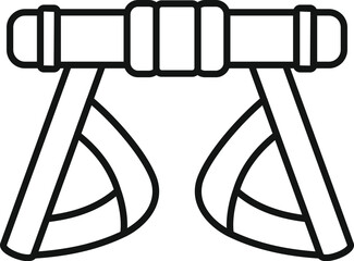 Poster - climbing harness is a piece of equipment allowing climbers or belayers to safely attach to a fixed r