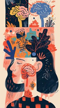 Mental health illustration set