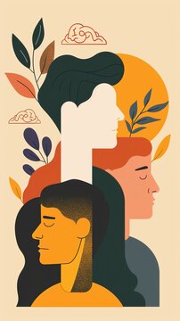Mental health illustration set