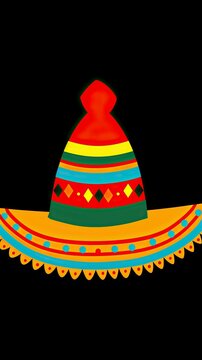 Mexican hat colorful flat icon for apps and websites
