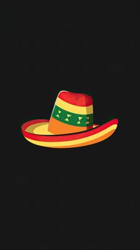 Mexican hat colorful flat icon for apps and websites