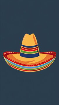 Mexican hat colorful flat icon for apps and websites