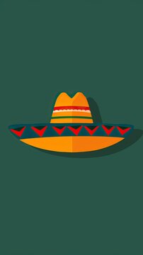 Mexican hat colorful flat icon for apps and websites