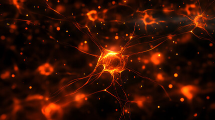 Wall Mural - Neurons cells concept. Neurons, nervous system	