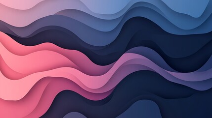 Poster - Abstract Blue Pink Wave Pattern Background