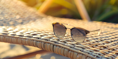 Wall Mural - sunglasses on the beach