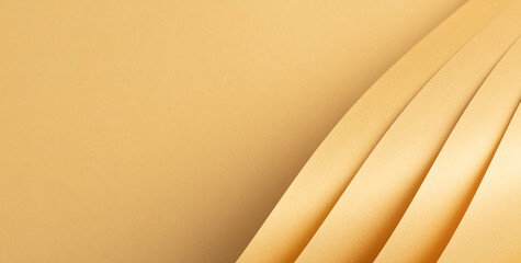 Poster - Yellow color paper background, smooth glowing shining texture, folded sheets