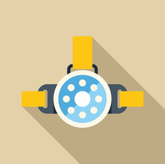Poster - round headlamp with adjustable mount for working in dark environment