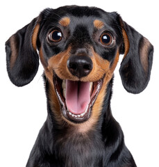 Sticker - PNG Happy dachshund with open mouth