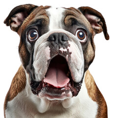 Sticker - PNG Adorable surprised bulldog portrait