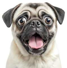 Sticker - PNG Happy pug with wide eyes