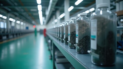 Industrial Perfection array of finished products on factory floor