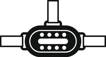 Poster - this black and white vector icon represents a vr headset, highlighting its key features and minimali