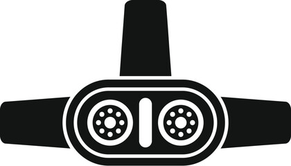 Poster - simple icon style image of a vr headset, perfect for projects related to virtual reality, gaming, an