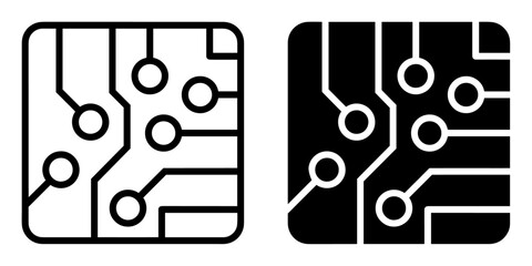 Poster - ofvs707 OutlineFilledVectorSign ofvs - circuit board vector icon . artificial intelligence sign . isolated transparent . outline and filled version . AI 10 / EPS / PNG . g12053