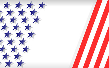 Wall Mural - American flag symbols patriotic background border with copy space for text vector design template	
