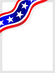 Wall Mural - American flag symbols decorative corner ribbon with blank space for text.
