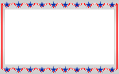 Wall Mural - USA flag symbols decorative holiday frame border with blank space vector design template.