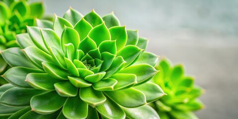 Aufkleber - Close-up of a vibrant green plant against a neutral background, green, fresh, plant, nature, growth, close-up, leaves