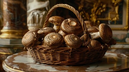 a basket full of delicious mushrooms