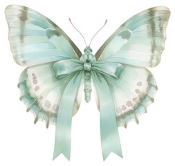 Canvas Print - PNG Elegant watercolor butterfly illustration