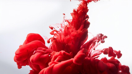 Splash of red ink in water