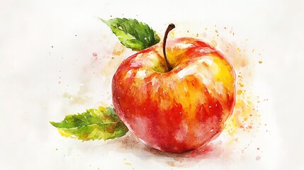 Wall Mural - red apple with water drops