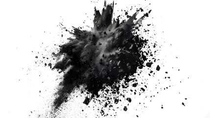 Black Chalk Explosion on Transparent Background