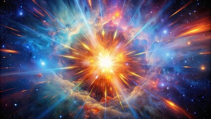 Wall Mural - big bang explosion in space with colorful nebulae and stars, big bang, explosion, space, universe, c