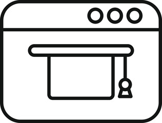 Poster - This minimalist icon represents an online education platform, emphasizing accessibility and achievement