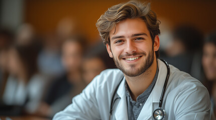 Doctor, Group of medical professional clapping and celebrating teamwork support for healthcare achievement or goal at the hospital.