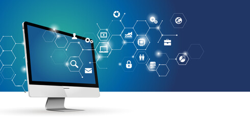 Wall Mural - data system banner