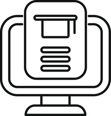 Poster - this icon represents the concept of online education culminating in graduation