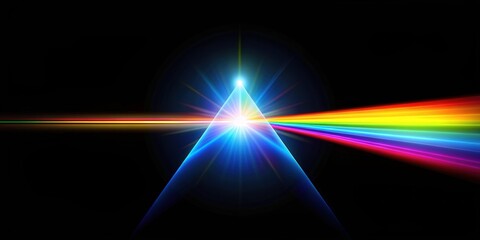 Aufkleber - Prism rainbow light flares overlay on black background, rainbow, prism, light, flares, overlay, black, background, colorful