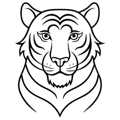 Stylized Tiger line art Vector Design