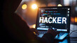 © A2Z AI  - Hacker man working on computers in dark room