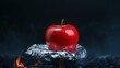 © Nima - A single red apple rests atop a bed of glowing embers, symbolizing hope, resilience, and the ability to thrive even in challenging circumstances. The warm glow of the embers contrasts with the cool, c