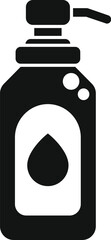 Poster - Simple vector icon of a soap dispenser with liquid soap inside, isolated on a white background