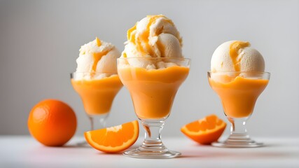 set of orange ice cream