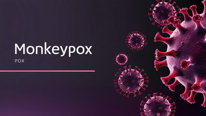 A banner design featuring the text Monkeypox, monkey pox virus spread, new virus in world, monkeypox virus in world, monkeypox virus in body