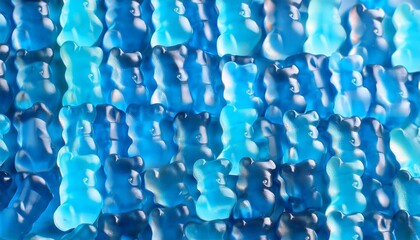 Wall Mural - blue huge gummy bears for candy sweetie background