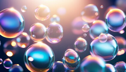 Wall Mural - soap bubbles abstract light illumination abstract background