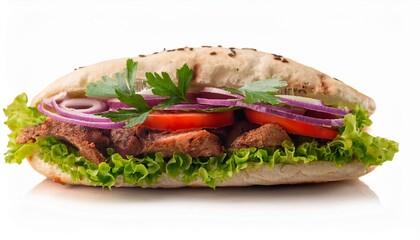 Wall Mural - close up of kebab sandwich