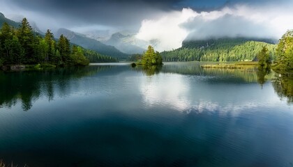 Wall Mural - breeze over a calm lake