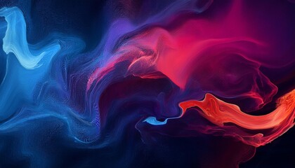 Wall Mural - art dark color painting background with noise effect abstract blue purple red image modern paint banner fractal artwork for creative graphic design